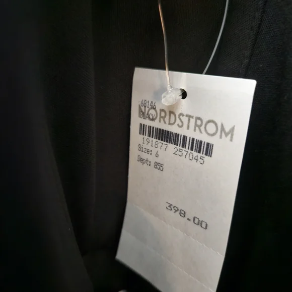 Ieena for Mac DuggalBlack Strapless Jumpsuit with Feather Trim 68146 SZ  6 NEW - Picture 10 of 11